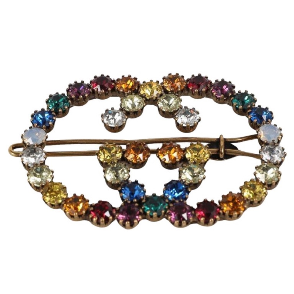 Gucci Colorful Crystal Hair Barrette Clip Marmont GG - brand new